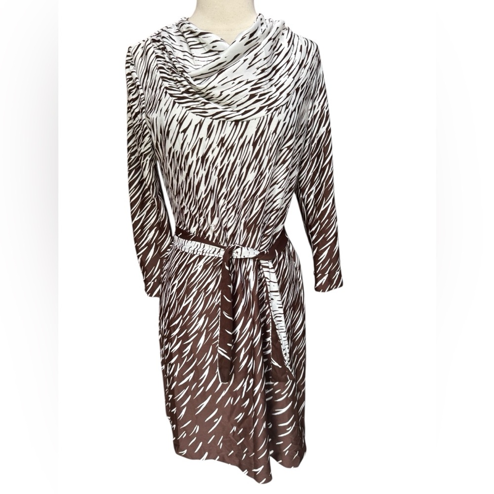 1970s ILGWU Poly Cowl Dress w/Matching Belt